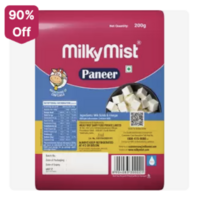 Flipkart Minutes Mother Dairy, Milky Mist & Heritage Panner upto 90% off [location specific]