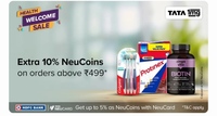 Tata Neu x 1mg- 10% extra Neu coins MoV 499 (upto 120)