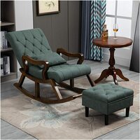 PHIRKCRAFT : Solid Sheesham Wood Rocking Chair (Swed Green)
