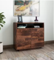 THE ATTIC : Solid Wood Free Standing Sideboard (Finish Color - Honey)