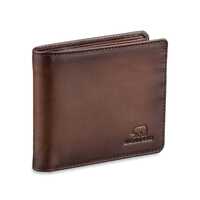 BROWN BEAR Wallets for Man, Wallet for Men Stylish Pure Nappa Leather Branded, Certified RFID Protected Slim Purse for Gents with Eight Card Pockets