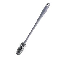 KBS Bottle Cleaning Brush Silicone Long Handle for Water Bottle Narrow Neck Containers Vase and Glass Sports Bottle Cleaner for Home and Kitchen Accessories Item Products (31-CM-Grey-Brush-Silicone)
