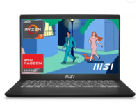 MSI : Modern 14 AMD Ryzen 7 Octa Core 7730U Laptop (Classic Black)