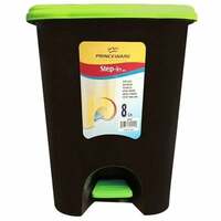 Princeware Black & Green Plastic Square Garbage Bucket 8 L