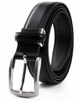 Contacts Men's Genuine Leather Pin Buckle Belt | Leather Belt for Men Classic Designs for Work & Business Casual