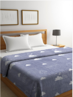  Cortina Grey Conversational AC Room 250 GSM Double Bed Blanket
