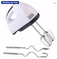 krenz 260 W White Hand Blender  (Electric Hand Mixer with Stainless Steel Attachments, 7 -Speed, Includes; Beaters, Dough Hooks)