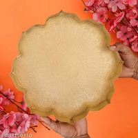 Golden Iron Urli Bowl for Home Decor, Table Decorative Gift Items, Pooja Room Decoration, Diwali Entrance Decor (11 X 11 X 2 Inch)