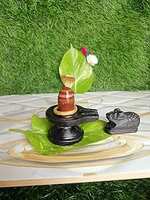 Narmdeswar Shivling Art Small Size Narmdeswar Shivling with Nandi Ji,Snake Set for Daily Home/Office Puja (Pack of 1, Design 82)