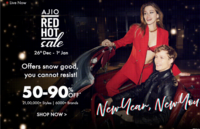 Ajio - Red Hot Sale | Upto 90% off + 10% off on ICICI, Federal Bank cards
