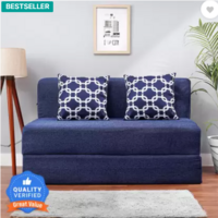 Solis Primus-comfort for all 4X6 size for 2 Person- Moshi Fabric Washable Cover 2 Seater Double Foam Fold Out Sofa Cum Bed 