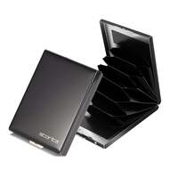 Storite 6 Slots Vertical RFID Protected Metal Credit Debit Card Holder Wallet for Men & Women