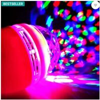 H Decor B22 5-Watts 360 Degree Crystal Rotating LED Bulb Magic Disco Light, Pack of 1 Single Disco Ball  (Ball Diameter: 10 cm)