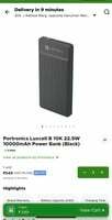 Portronics Luxcell B 10K 22.5W
10000mAh Power Bank (Black)