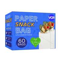 VCR Eco-Friendly Multi-Purpose Paper Snack Bags - Pack of 60 Bags - 8x5.5 Inch Each - Ideal for Food Storage and Packaging