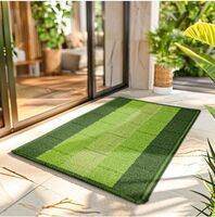 Status Contract Anti Slip Front Door Mat|(38x58cm) Living Room Rug for Entrance Door|Polypropylene Floor Mat for Home|Essential Small Rug for Office, Bedroom & Kitchen| (Green), Rectangular