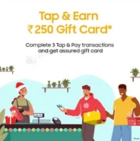Samsung Wallet Offer - Rs.250 Amazon Gift card on Completing 3 Tap & Pay Transactions (30th and 31st Dec)