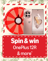 Spin and Win ₹10/20, OnePlus 12R & more*