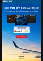Transfer reward points and get 50% bonus miles/points during the offer period.