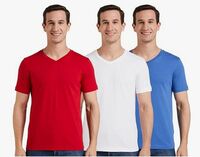 Amazon Brand - Symbol Men's Solid Cotton T Shirt | Plain | V Neck | Half Sleeve - Regular Fit | Combo Pack of 3 (Available in Plus Size)