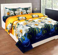 Decorum 204 TC Cotton Double Floral Flat Bedsheet on Flipkart