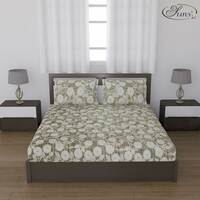 Status Contract Cotton Rich Double Bedsheet with 2 Pillow Covers for Bed Room, Home, Hotel-120 GSM (Green)