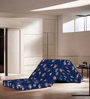 Bouncy Tri-Fold 4 Inch (72X30) In Blue Colour Single Folding Mattress