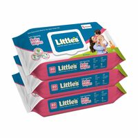 Little's Soft Cleansing Baby Wipes with Lid | 80 Wipes x Pack of 3 - 240 Wipes