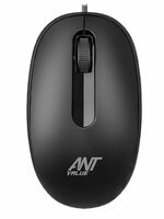 Ant Value OM120 Wired Optical Mouse, 1000 DPI, 3ft Cable, Easy and Accurate Scroll Button, Optical Sensor Computer Mouse, Left and Right-Hand Use for Laptop, PC, Mac Notebook and Linux-Matte Black