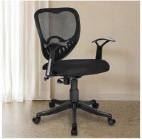 SAVYA HOME Delta Executive Office Chair/Chairs For Home/Chair For Office Work At Home/Study Chair/Office Chairs For Work From Home/Chair For Study Table/Computer Chair/Height Adjustable/Mid Back-Black