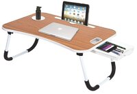 Callas Multipurpose Foldable Laptop Table with Cup Holder (WA-27-Brown)