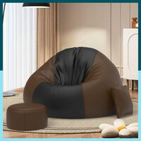 ComfyBean 4XL Bean Bag with Beans Filled XXXXL (Black Brown)