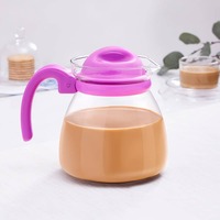 Borosil Carafe w Strainer, Pink - Flame Proof Kettle