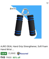 AJRO DEAL Hand Grip Strengthener, Soft Foam Hand Wrist Power, Forearm Exerciser-Multicolor Hand Grip/Fitness Grip