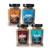 Rage Coffee Combo Pack of 4 - Irish Hazelnut & Dark Chocolate & Creme Caramel & Sparky Orange Flavoured Ground Coffee 50 Gms Each, Glass Bottle 
