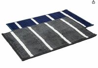 Amazon Brand - Solimo Super Soft Microfiber Anti-Skid Bath Mat - (Pack of 2, Blue & Grey)