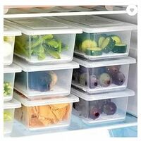 CREW4 Plastic CREW4 FRIDGE STORAGE BOX Storage Basket  (Pack of 6)
