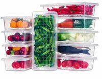 prayati Plastic Fridge Container - 1500 ml (Pack of 10, White)