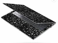 Techfit Full Body Laptop Skin Fits Size Upto 15.6 Inches - Space Symbols on Black Premium Stretched Vinyl Laptop Decal 15.6