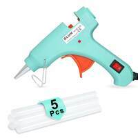 GLUN 20 Watt Glue Gun Peach Colour With 7Mm Glue Sticks 6 Inch, On And Off Switch Button, LED Indicator, Transparent Glue Sticks For Craft Specialist And DIY Works (20W 5 sticks )