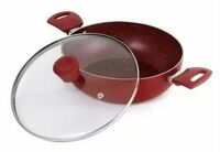 cello Cookwell Induction Base Non Stick Granite Kadhai with Detachable Handle Kadhai 25 cm diameter with Lid 2 L capacity  (Aluminium, Non-stick, Induction Bottom)