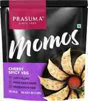 Prasuma Cheesy Spicy Veg Momos 10 Pieces Packet