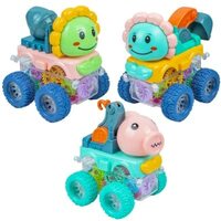Jack Royal Friction Gear Monster Animal with Flashing Lights, Best Gift for Boys and Girls Above 3 Years Old (2 PC Set)