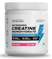 Wellcore - Pure Micronised Creatine Monohydrate (Fruit Fusion, 33 Servings) | Rapid Absorption | Enhanced Muscle strength & Power, Powder
