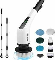 AGARO Royal Electric Spin Scrubber,Cleaning Brush Scrubber for Home, 400RPM/Mins-8 Replaceable Brush Heads-90Mins Work Time,3 Adjustable Size,2 Adjustable Speeds for Bathroom Shower Bathtub Glass Car