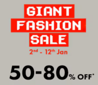 Ajio Giant Fashion Sale: 50 to 80% off on Fashion, Home Decor & more (2 jan- 12 jan)