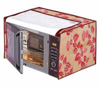 Amazon Brand - Solimo PVC 20 Litre Microwave Oven Cover, Leaf, Red