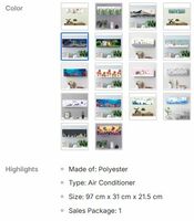 DARSHANAM WORLD Air Conditioner Cover  (Width: 97 cm, Gold, Blue)