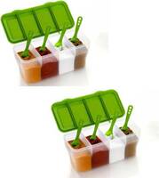 Sloppy Plastic Grocery Container - 800 ml (Pack of 2, Green)