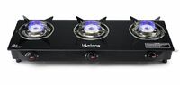 Lifelong LLGS930 Manual Ignition, High Efficiency 3 Burner Gas Stove with Toughened Glass Top, ISI Certified, For LPG Use (1 Year Warranty, Doorstep Service, Black)